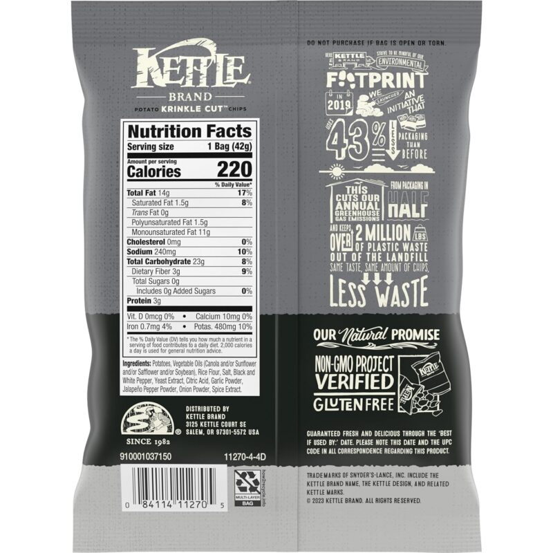 Kettle Brand SMALL Krinkle Salt & Black Pepper