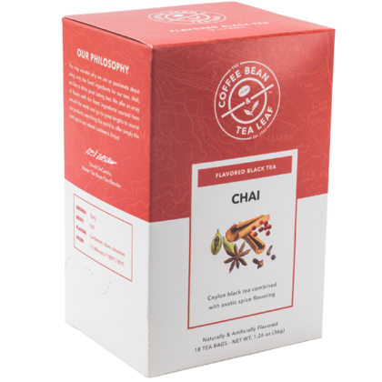 Coffee Bean & Tea Leaf, Chai Black Tea, Bag, 108 ct (6 Boxes)