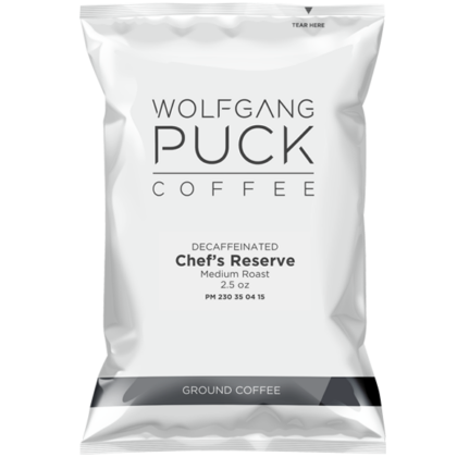 Wolfgang Puck Coffee, Chef's Reserve Decaf, Portion Pack, 2.5 oz x 18 ct